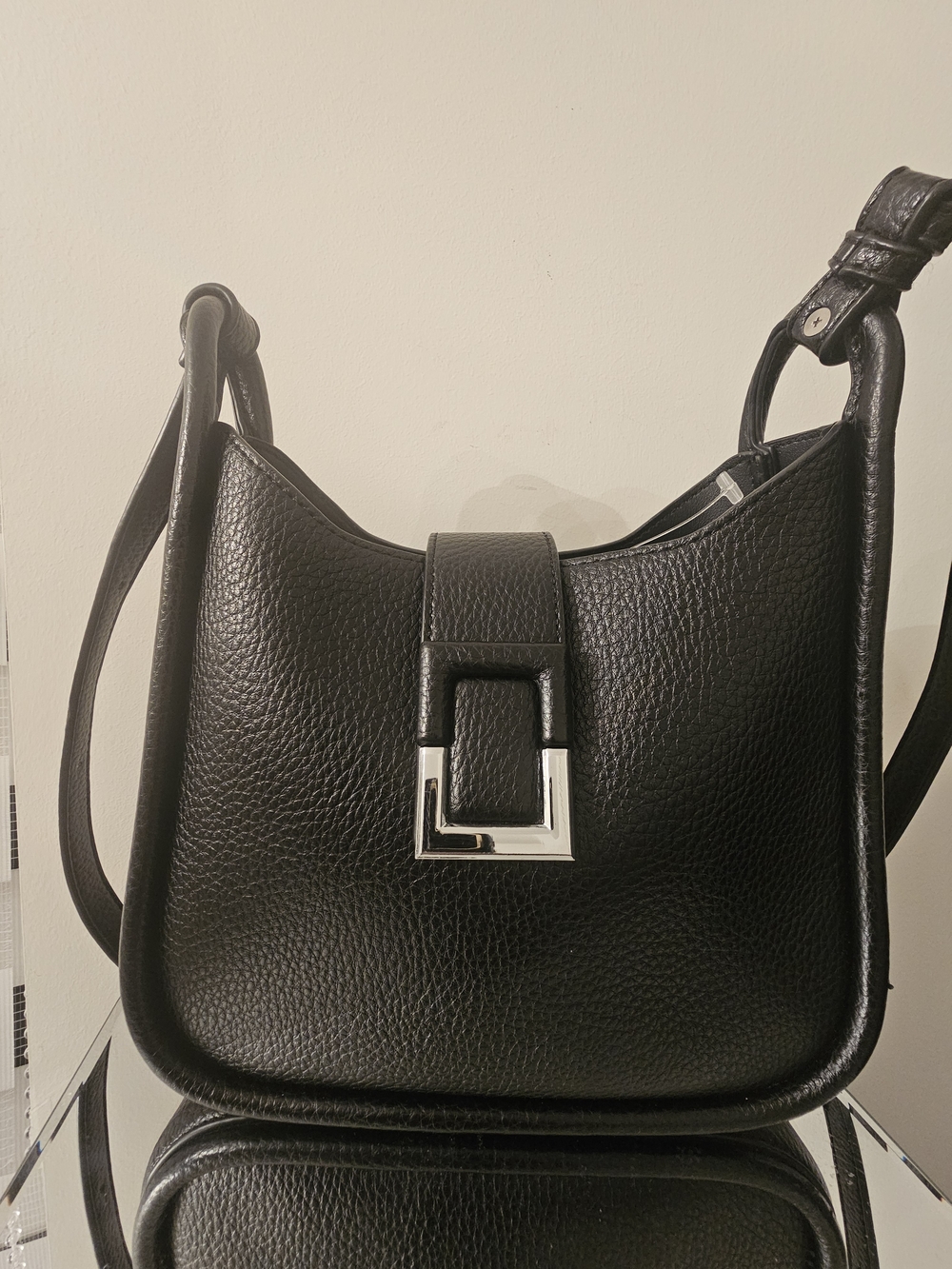 Miztique Black Shoulder Bag with Silver Hardware